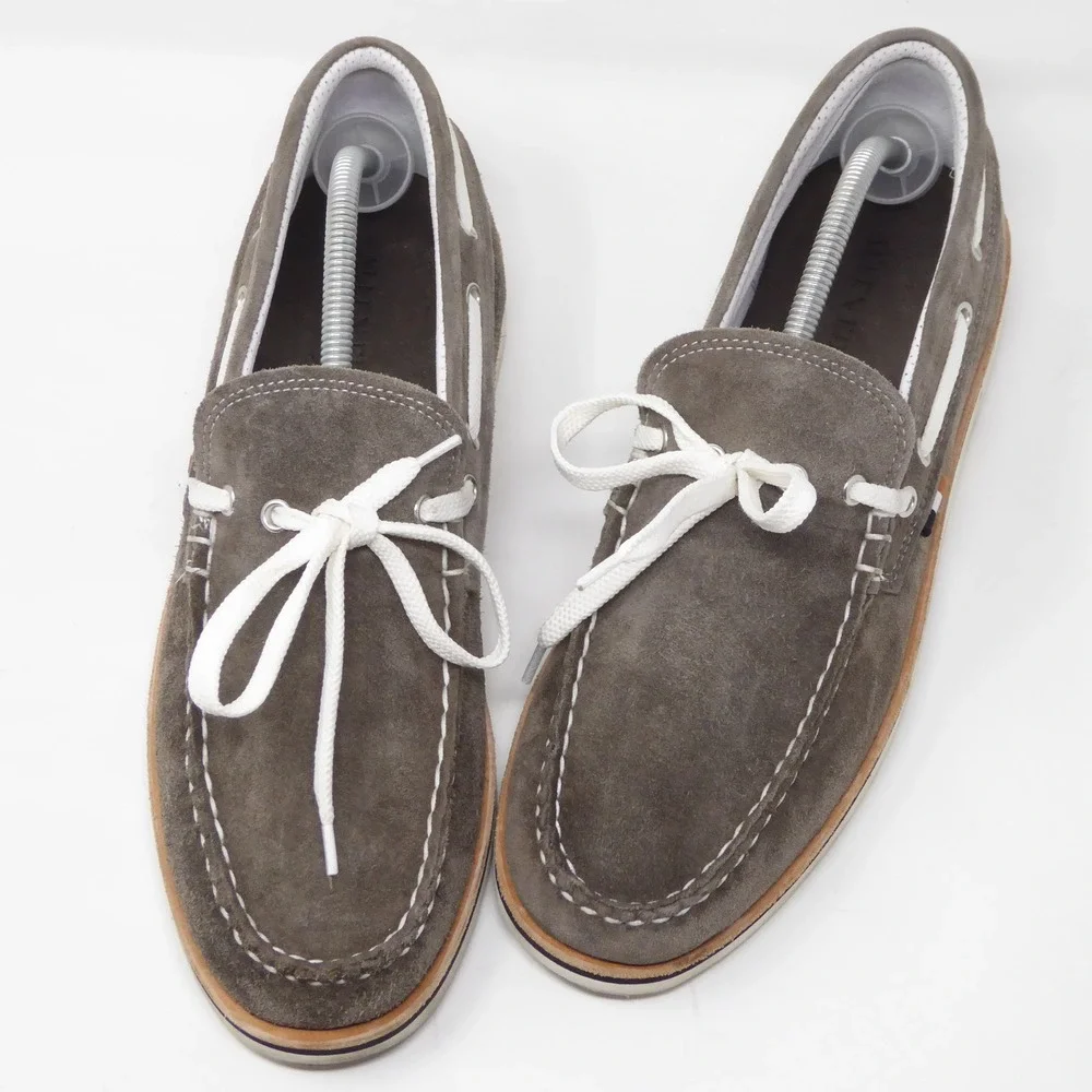 Allen Edmonds Mens Costa Brava Slip On Boat Shoes Gray Suede Size 10.5 D